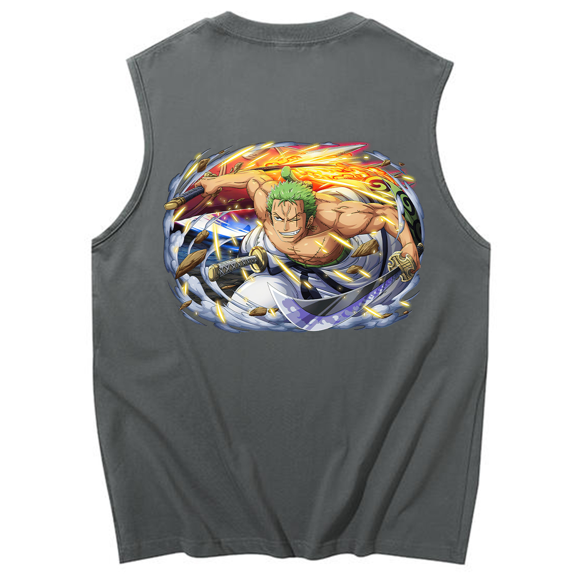 ワンピース ロロノア・ゾロ ONE PIECE Roronoa Zoro コットン100％タンクトップ（背面プリント）
